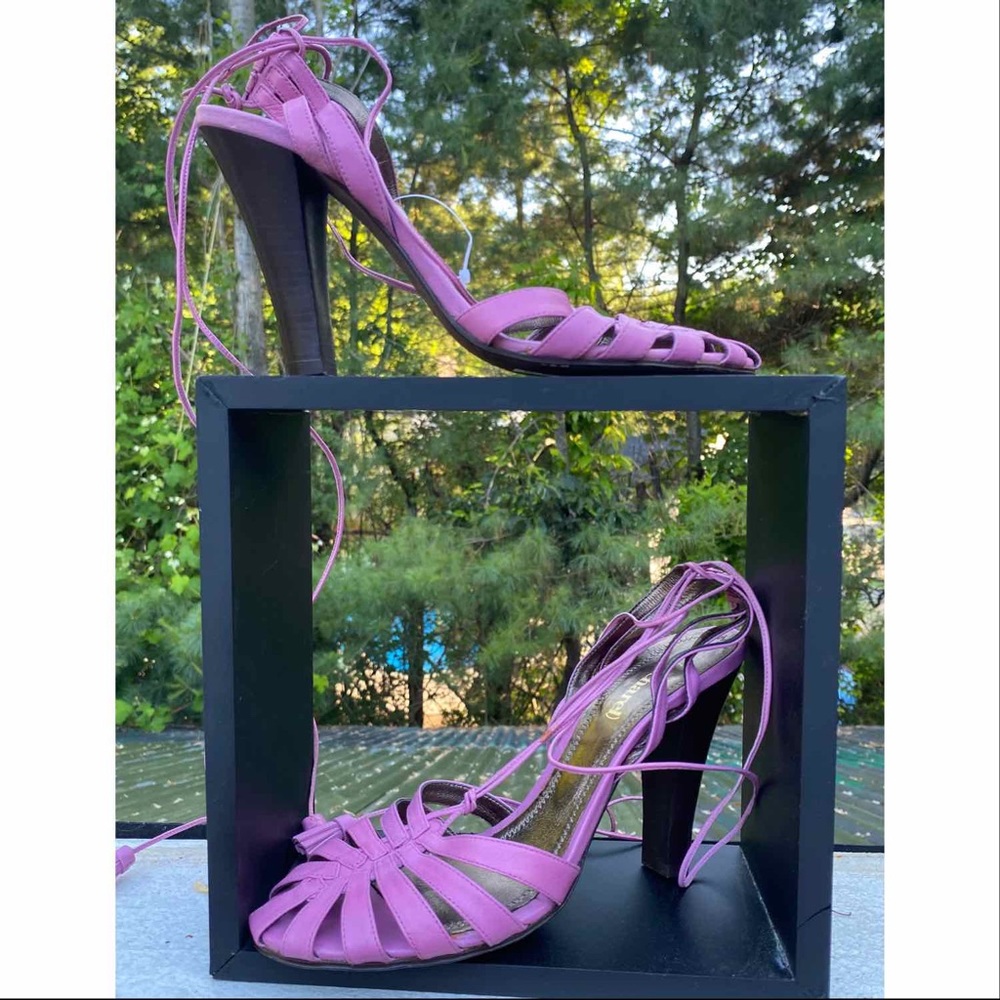 Cacharel wrap around ankle heels